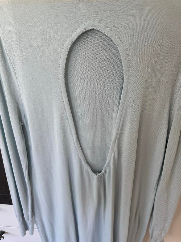 Zara gebreide jurk met open rug - Lichtblauw mt xl, Maat 38/40 (M), Blauw, Ophalen of Verzenden, Zo goed als nieuw