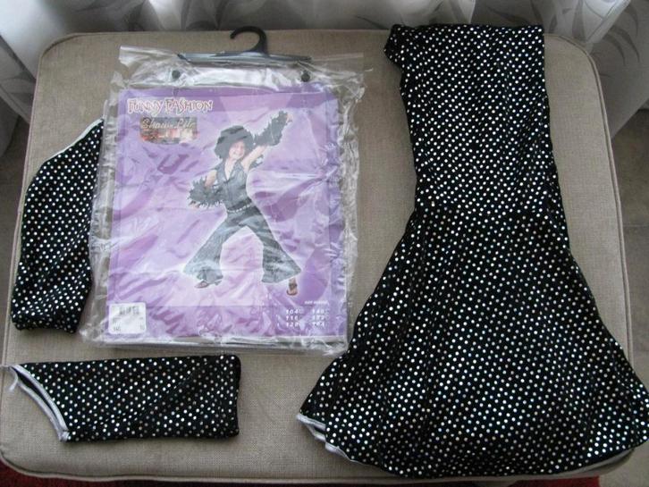 Jumpsuit glitters ..maat 140 mooi gaaf leuk in de verpakking, Kinderen en Baby's, Carnavalskleding en Verkleedspullen, Zo goed als nieuw