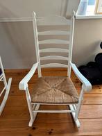 Witte schommelstoel met rieten zitting, Ophalen, Gebruikt, Wit, Eén