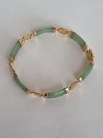 bijzondere 14 kt gouden & jade Chinees geluk armband, Ophalen of Verzenden, Goud