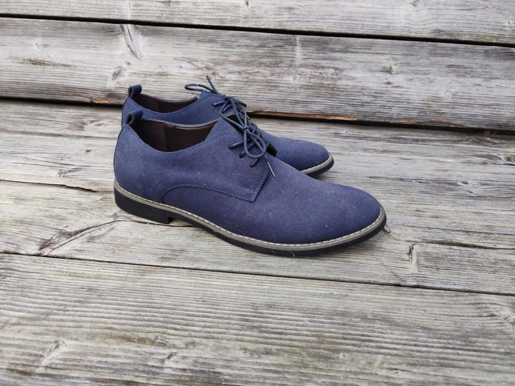 Suède Herenschoenen Derby Lederen Schoenen Veterschoenen, Kleding | Heren, Schoenen, Blauw, Nieuw, Ophalen of Verzenden, Veterschoenen
