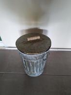 Zinken prullenbakje, Huis en Inrichting, Woonaccessoires | Prullenbakken, Ophalen, Overige materialen, Zo goed als nieuw, Minder dan 10 liter