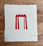 Klaas Gubbels, mooie houtdruk, ‘Rode tafel’, kleine oplage, Antiek en Kunst, Ophalen