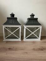Set van 2 decoratieve lantaarns, Ophalen, Wit, Zo goed als nieuw, Metaal