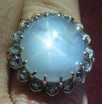 Stersaffier 25 Krt %100natuurlijk Engels ca 1950 gouden ring, Ophalen, Goud, Ring, Met edelsteen