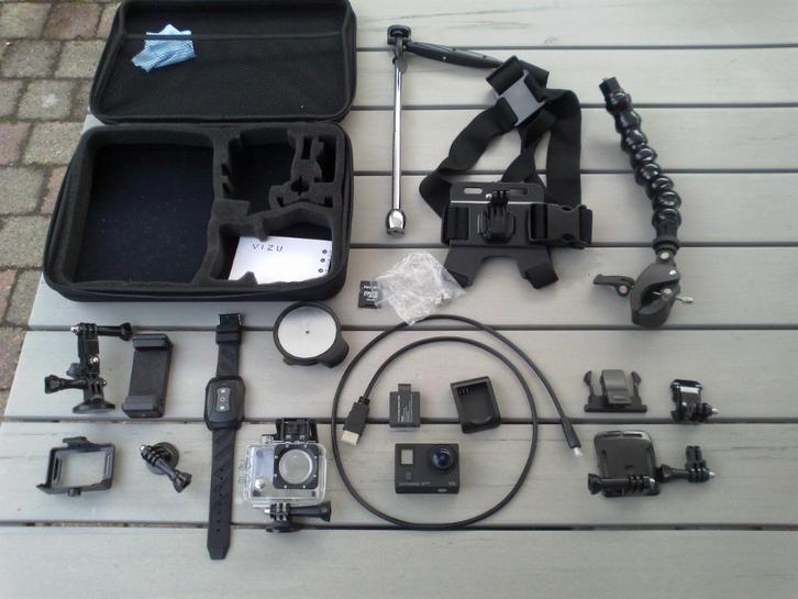 VIZU Extreme X8S action camera met veel toebehoren (extra’s), Audio, Tv en Foto, Actiecamera's, Zo goed als nieuw, Overige merken