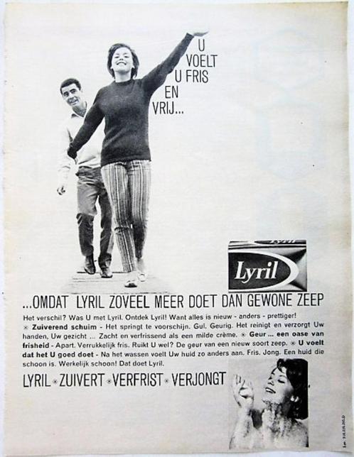 3 vintage advertenties reclames Lyril zeep 1962 schoonheid, Verzamelen, Merken en Reclamevoorwerpen, Gebruikt, Verzenden
