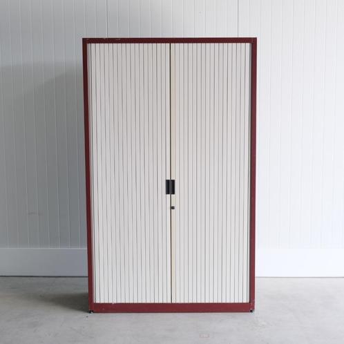 Roldeurkast, Roodbruin, Creme, 120x45x196cm, 4legborden RD98, Huis en Inrichting, Kasten | Roldeurkasten en Archiefkasten, Gebruikt
