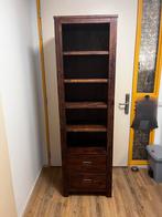 Antieke Teakhouten Boekenkast met Lades, Huis en Inrichting, Ophalen, Minder dan 50 cm, Gebruikt, Teakhout
