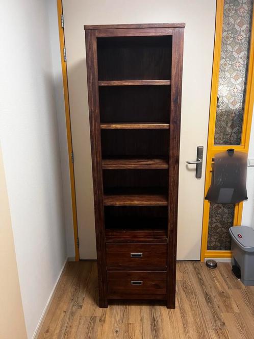 Antieke Teakhouten Boekenkast met Lades, Huis en Inrichting, Kasten | Boekenkasten, Gebruikt, Minder dan 50 cm, 150 tot 200 cm