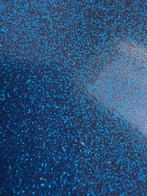 Blauw Glitter Vinyl - 140x300 cm, Ophalen, 100 tot 150 cm, Blauw, Rechthoekig
