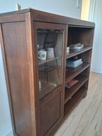 Houten kast met glazen deur en planken, Ophalen of Verzenden, Gebruikt, 25 tot 50 cm, 50 tot 100 cm