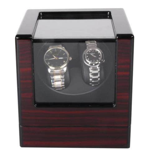 Olvy Watchwinder Horloge Opwinder 2 Horloges Bruine Lak, Sieraden, Tassen en Uiterlijk, Overige Accessoires, Ophalen of Verzenden