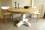 Prachtige grote ronde mango eettafel 140 cm, Ophalen, Eikenhout, 100 tot 150 cm, Onbekend