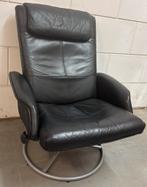 Leren verstelbare draaifauteuil, Minder dan 75 cm, Ophalen of Verzenden, Zo goed als nieuw, Metaal