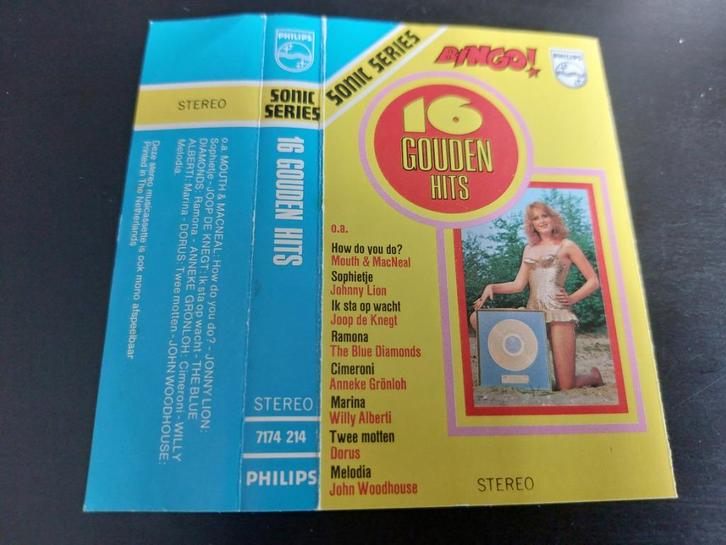 16 GOUDEN HITS (CASSETTEBANDJE), Cd's en Dvd's, Cassettebandjes, Zo goed als nieuw, Origineel, Verzamelalbums, 1 bandje, Ophalen of Verzenden