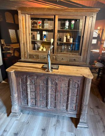 Uniek antieke barset bar man cave kroeg cafe toog luifelbar beschikbaar voor biedingen