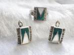 Mooie Zilveren Art Deco Set - Ring met Oorstekers, Sieraden, Tassen en Uiterlijk, Antieke sieraden, Verzenden, Zilver, Oorbellen