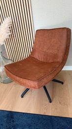 Fauteuil - leer - cognac / bruin - draaibaar, Ophalen, Zo goed als nieuw, Minder dan 75 cm, Leer