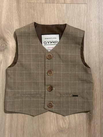 Gymp - beuin beige ruit Gilet | Maat 74 beschikbaar voor biedingen