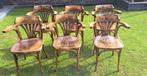 6 mooie Houten café / keuken stoelen, Huis en Inrichting, Stoelen, Ophalen, Gebruikt, Bruin, Vijf, Zes of meer stoelen