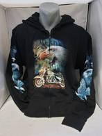 Zwart vest, wolf, adelaar, moter, printvest, Kleding | Heren, Truien en Vesten, Ophalen of Verzenden, Nieuw, Overige maten, Zwart