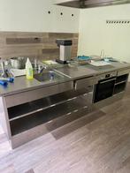 RVS Keukenmeubel met Spoelbak, Kookplaat en Oven 280x60.5x90, Ophalen of Verzenden, Gebruikt, RVS Meubilair