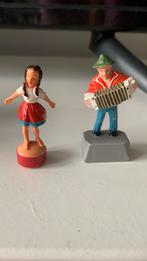 Vintage magneto accordionist met danser, Gebruikt, Ophalen of Verzenden