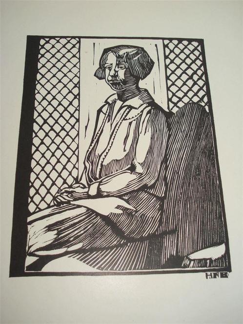 houtsnede van H. F. Boot, Antiek en Kunst, Kunst | Etsen en Gravures, Ophalen of Verzenden
