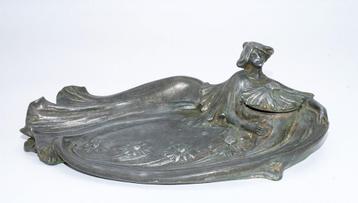 Zeer zeldzame Lucien Alliot Art Nouveau  inktpot beschikbaar voor biedingen