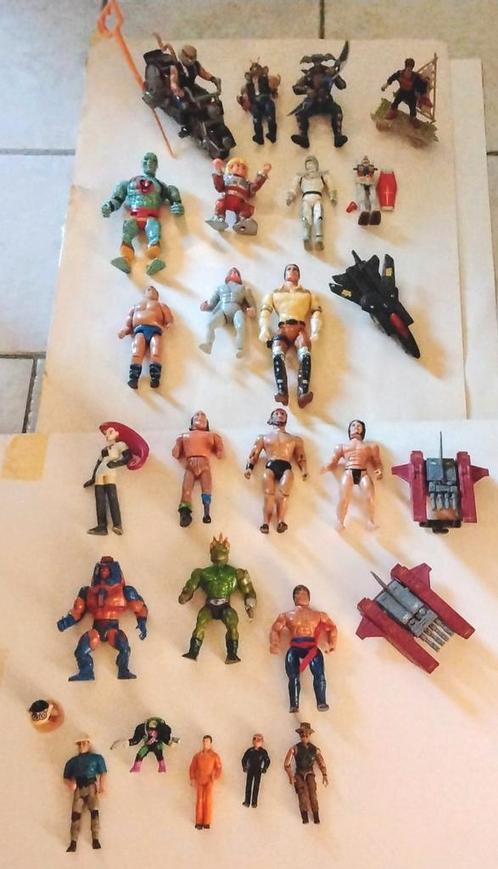 Partij vintage aktie figuren, voertuigen uit jaren 70/80/90., Verzamelen, Speelgoed, Gebruikt, Ophalen of Verzenden