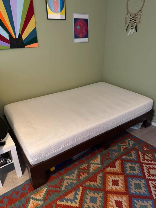 120x200 bed (matras, lattenbodem + frame), Huis en Inrichting, Slaapkamer | Bedden, Zo goed als nieuw, Twijfelaar, 120 cm, 200 cm