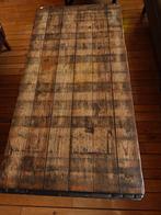 Super gave salontafel industrieel  gietijzer onderstel, Huis en Inrichting, Tafels | Salontafels, 100 tot 150 cm, Zo goed als nieuw