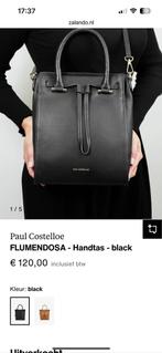 Zwarte leren Paul Costelloe tas black purse, Ophalen of Verzenden, Zo goed als nieuw, Zwart, Handtas