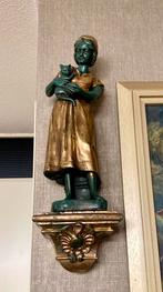 Groot beeld meisje met poes van de Gebroeders Paridon., Antiek en Kunst, Kunst | Beelden en Houtsnijwerken, Ophalen of Verzenden