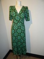 Tante Betsy vintage look print jurk groen tinten mt M