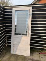 Houten Achterdeur met Glas, Doe-het-zelf en Verbouw, Ophalen, Gebruikt, 80 tot 100 cm, Buitendeur