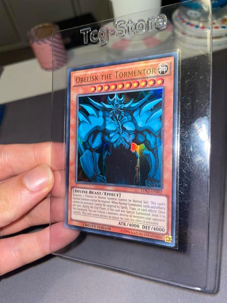Obelisk the Tormentor Limited Edition holo yugioh, Hobby en Vrije tijd, Verzamelkaartspellen | Yu-gi-Oh!, Zo goed als nieuw, Ophalen of Verzenden