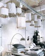 Te koop; bamboe lamp linnen stof van Lof the store, Huis en Inrichting, Stoffering | Behang, Ophalen, Beige