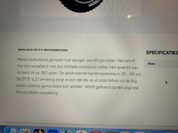 Merida banden mountainbike beschikbaar voor biedingen