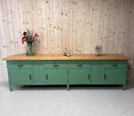 Dressoir, Groene werkbank, Industrieel, Toonbank, Opberger, Ophalen of Verzenden, 50 tot 75 cm, 200 cm of meer, Minder dan 100 cm