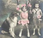 fr 1910 kinderen schommel hond schotse Collie  (3), Verzenden, Voor 1920, Gelopen, Overige thema's