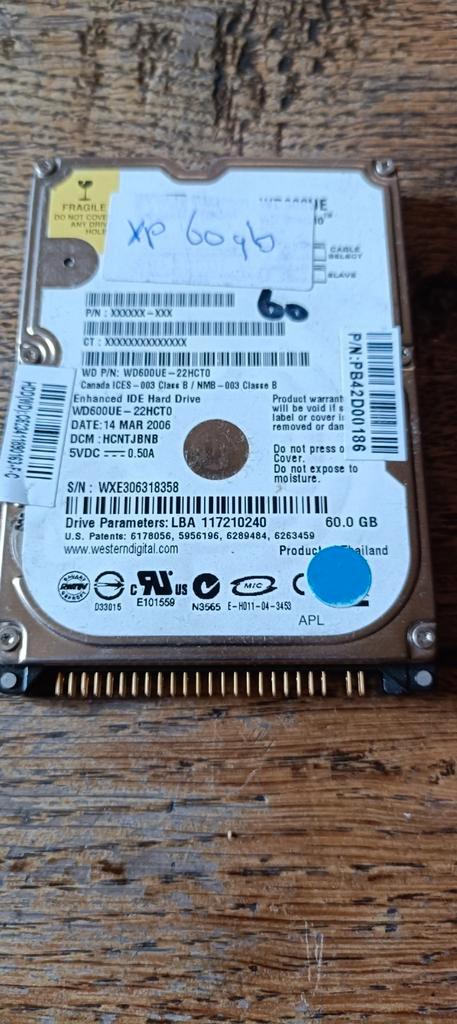 IDE(Pata)schijf uit XP laptops+sata.hdd.t/m.250gb+ diverse, Computers en Software, Harde schijven, Gebruikt, Laptop, IDE, Ophalen