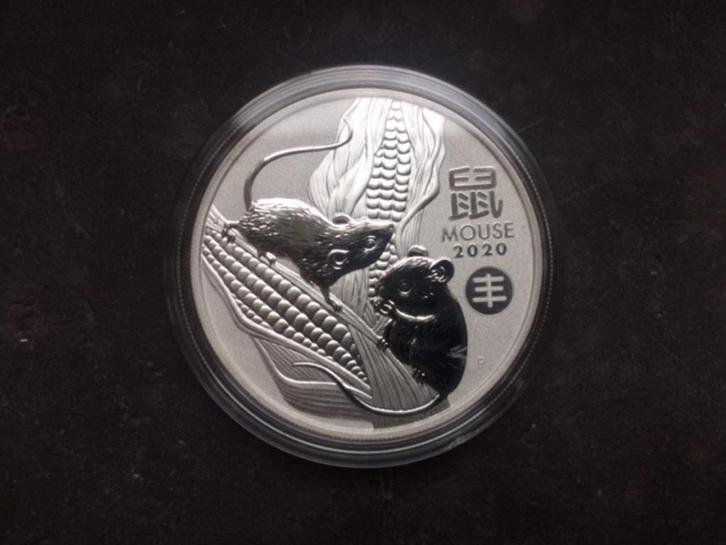 2020 Lunar III - Mouse privy Chinese harvest - 1 oz silver, Postzegels en Munten, Edelmetalen en Baren, Zilver, Ophalen of Verzenden
