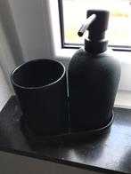 3 delig mat zwart porselein badkamersetje Zgan van Ikea, Overige typen, Ophalen of Verzenden, Zo goed als nieuw, Zwart