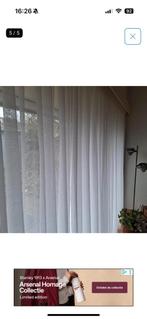 Witte moderne in-between glasgordijn vitrage 238x320cm, Ophalen of Verzenden, Zo goed als nieuw, 200 cm of meer