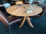 Ronde Acaciahouten Tafel 130cm - Matrix Poot b keus, Ophalen, Rond, Nieuw, Vier personen
