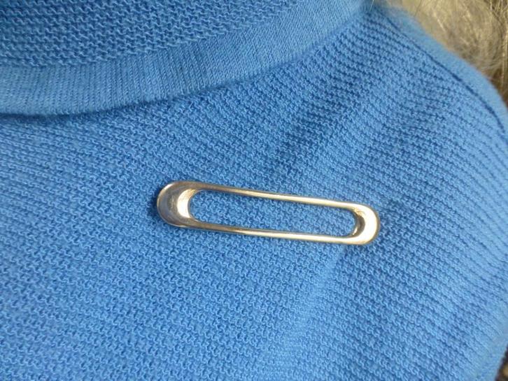 Modern Design Deense Zilveren Broche /Hans Hansen gesigneerd, Sieraden, Tassen en Uiterlijk, Antieke sieraden, Broche, Zilver