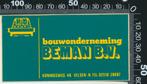 Sticker: Bouwonderneming Beman - Velsen Noord, Ophalen of Verzenden, Zo goed als nieuw, Bedrijf of Vereniging