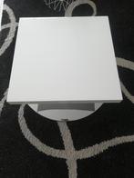Bijzettafel 2x wit met draaibare trompetvoet 40x40x25, Minder dan 45 cm, Minder dan 55 cm, Metaal of Aluminium, Vierkant